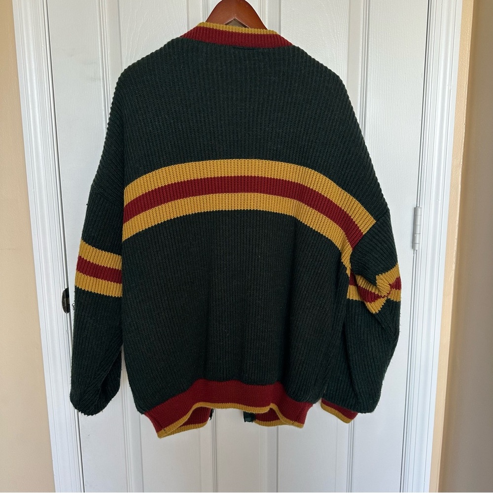 Vintage New Fast Retro Athletic Varsity Knit Bomber Jacket Lined XL Gryffindoor - Picture 8 of 11